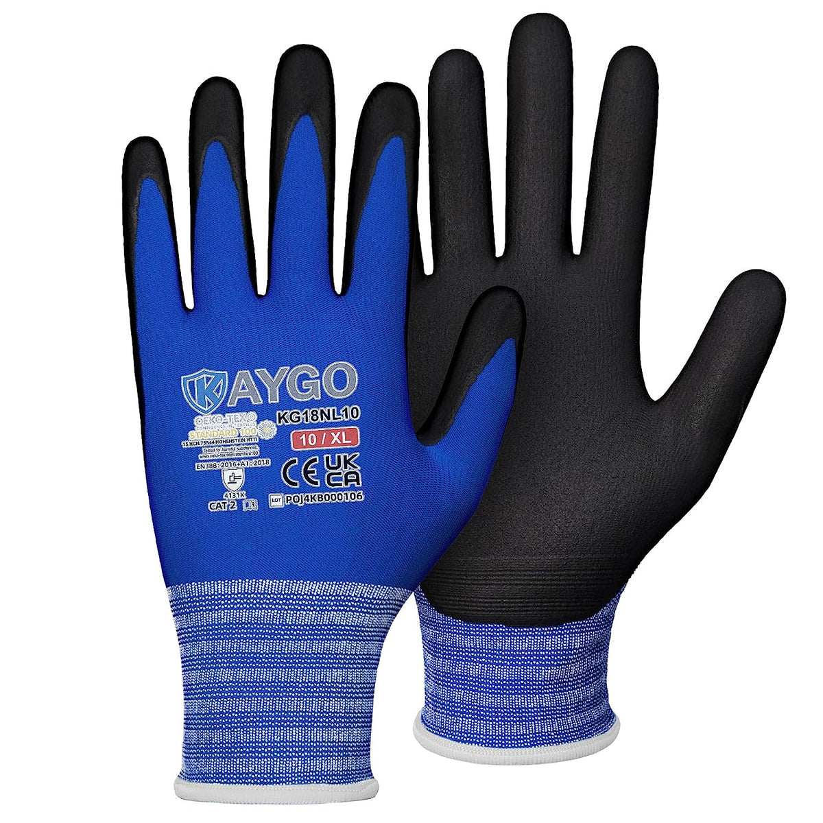 Achetez KAYGO gants de travail résistants aux coupures EN388 4X42C - 2  paires, revêtement en nitrile micromousse, lavable en machine, anti-coupures  pour le travail général, KG21N (Gris, S, taille 7):  ✓