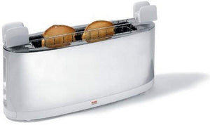 Alessi SG68 Grille-Pain Design avec Chauffe Croissants Acier Inoxydable et PC Blanc