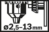 Bosch 1618571014 Mandrin à clé jusquà 13 mm 2,5-13 mm, SDS-Plus