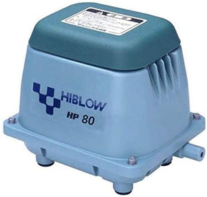 Hiblow Pompe à air HP-80 80 l/Min à 1,3 m, Sortie 18 mm, 71 W