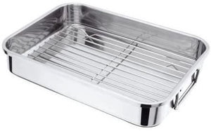 Horwood H042 Plat à rôtir avec grille, 39 x 28 x 6 cm, argent
