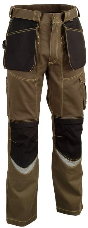 Cofra 40-00V015 Pantalon de travail pour maçon Avec toile Cordura 290 g/m² 50 schlamm 50 Taupe/Noir