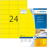 Herma 4406 Étiquettes 70 x 37 A4 2400 pièces Jaune
