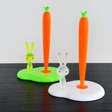 Alessi Asg42 Gr Bunny & Carrot Porte Rouleau de Papier de Cuisine en Résine Thermoplastique, Vert Jaune