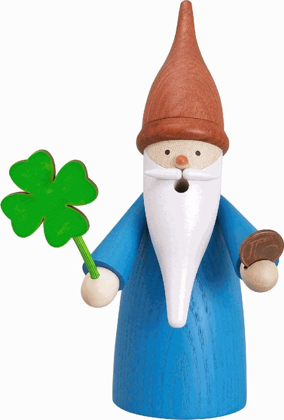 Seiffener Volkskunst Figurine de fumeur lutin de chance, hauteur 16 cm, Erzgebirge originale de