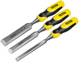Stanley 2-16-883 Juego de formones Dynagrip 3 piezas 12, 18, 25mm, Jaune/Noir