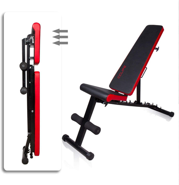 CCLIFE Banc de Musculation Pliable, Banc Réglable Multifonction, Banc Inclinable Exercice Gymnastique à Domicile Charge Max 300kg 2