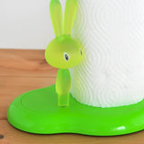 Alessi Asg42 Gr Bunny & Carrot Porte Rouleau de Papier de Cuisine en Résine Thermoplastique, Vert Jaune