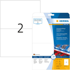 Herma 4693 Étiquettes plastique 210 x 148 A4 LaserCopy Blanc