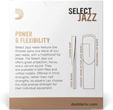 Rico Anches sélectionnées Rico Jazz pour saxophone alto, coupe à laméricaine, force 3-Medium, pack de 10