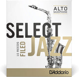 Rico Anches sélectionnées Rico Jazz pour saxophone alto, coupe à la française, force 3-Soft, pack de 10