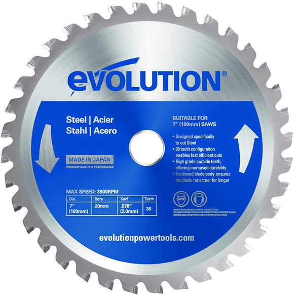 Evolution Evoblade Lame TCT de scie circulaire pour acier 180 mm 180 mm Acier