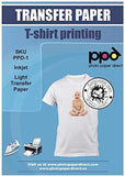 PPD A4 x 100 Papiers Transfert Tee-Shirt/Textiles Blancs ou Clairs, Fond Transparent, Personnalisable, Thermocollant, Impression Jet d’Encre PPD-1-100