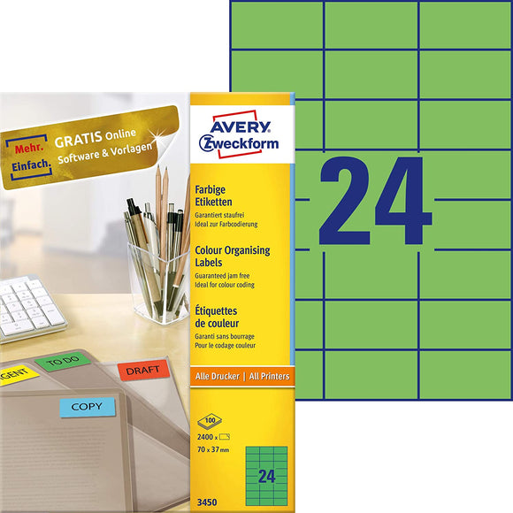 Avery - 3449 - Étiquettes Sans Cadre - Vert
