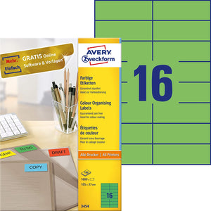 AVERY/Zweckform étiquettes, 105 x 37 mm, vert, sans bord